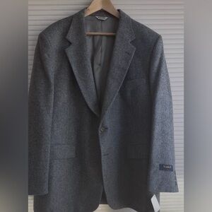 Studio 21 Tweed Blazer Men Size 46R Classic Fit Wool Herringbone Two Button